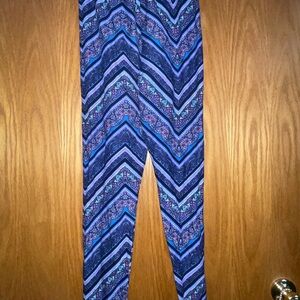 Agnes & Dora Blue and Purple Patterned Leggings